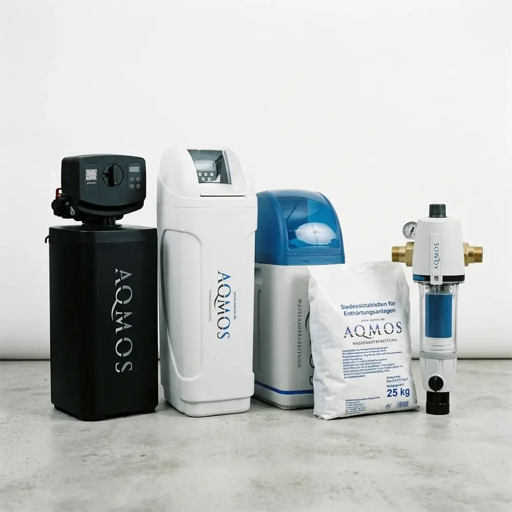 AQMOS waterontharders, zouttabletten en waterfilter
